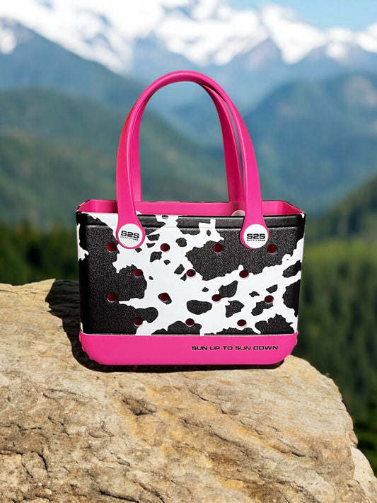 Venture Sack Cow Print Pink Small