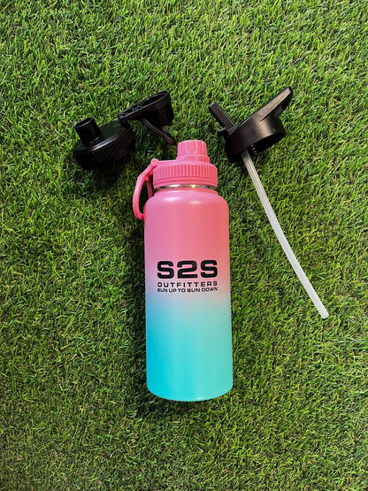 32oz Stainless Steel Water Bottle Pink/Light Blue