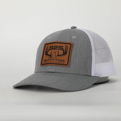 Leather Patch Trucker Hat Gray