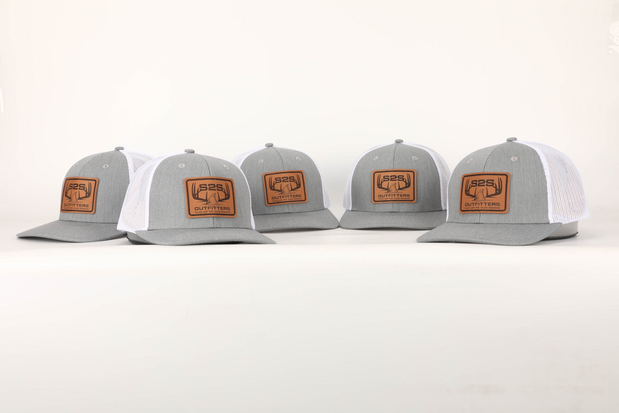 Leather Patch Trucker Hat Gray