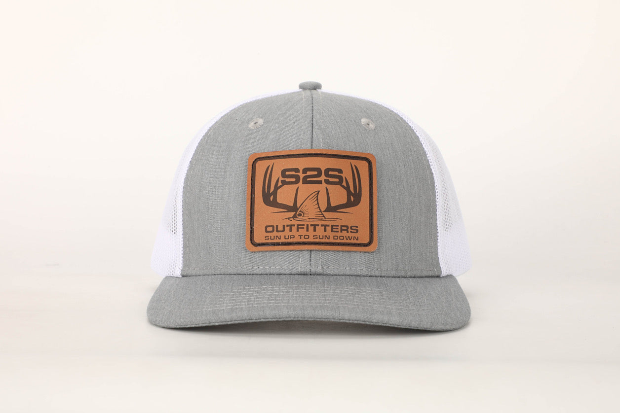 Leather Patch Trucker Hat Gray