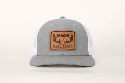 Leather Patch Trucker Hat Gray