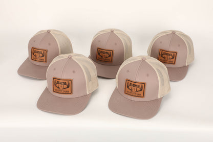 Leather Patch Trucker Hat Mauve