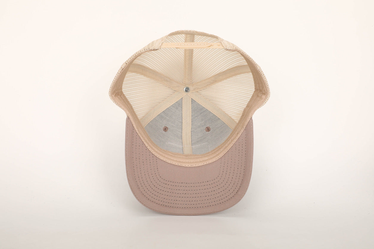 Leather Patch Trucker Hat Mauve