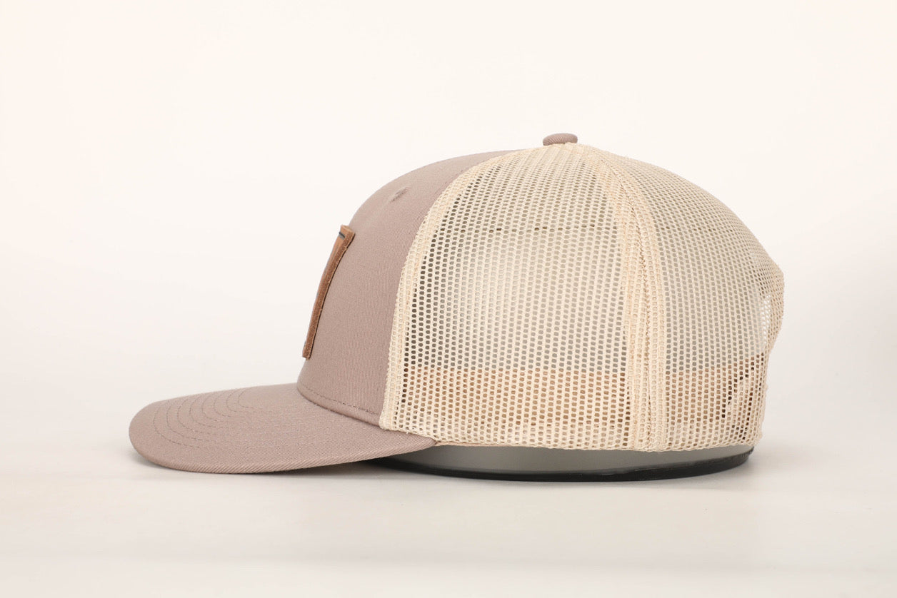 Leather Patch Trucker Hat Mauve