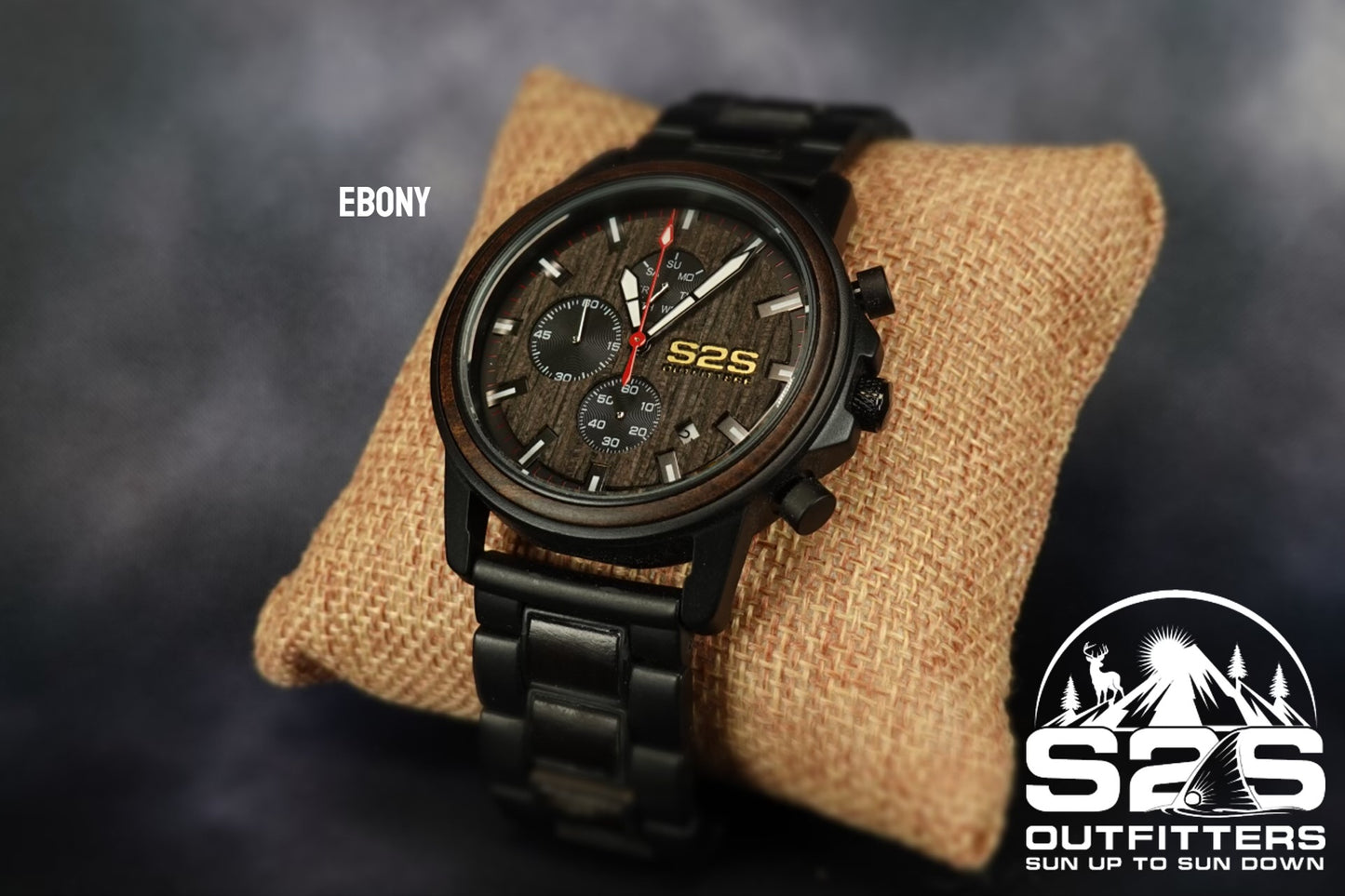 Wooden Watch Ebony Wood