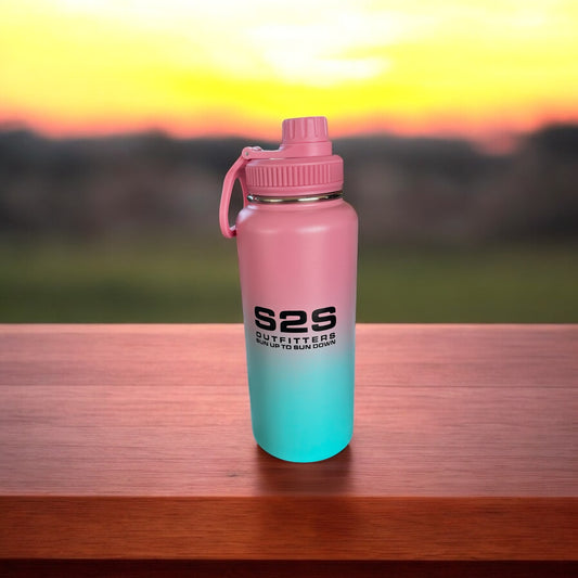 32oz Stainless Steel Water Bottle Pink/Light Blue